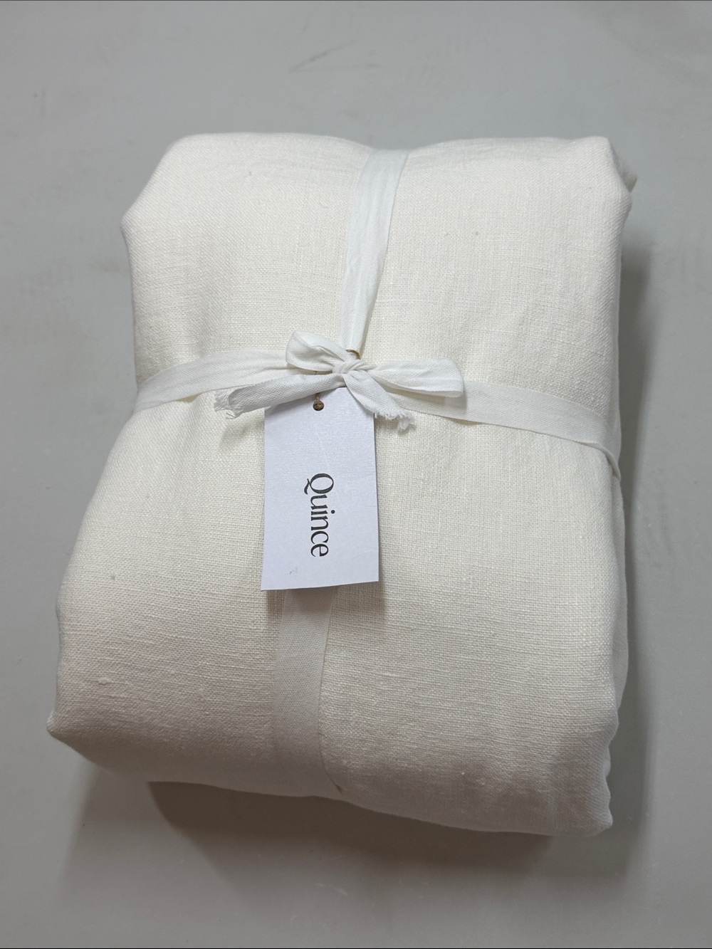 NWT QUINCE *flaw Vintage Wash European Linen Bed Cover King/Cal King Ivory 9168 - Picture 11 of 12